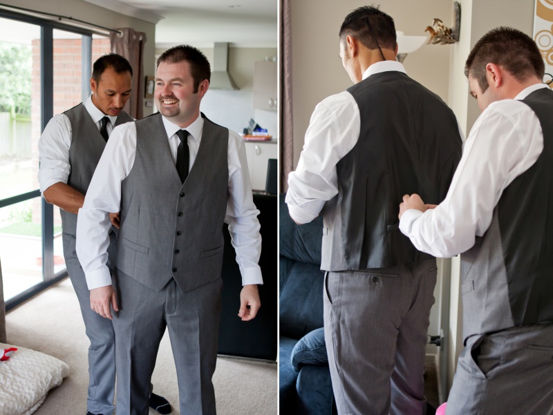 Nicole & Justin's Wedding Day. The guys getting ready