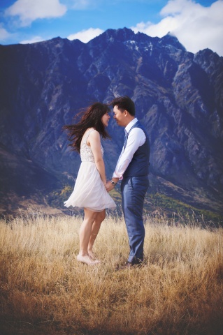Shirleen & Hedi's engagement shoot, DeerPark Heights, Queenstown, NZ.