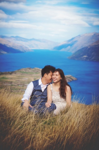 Shirleen & Hedi's engagement shoot, DeerPark Heights, Queenstown, NZ.