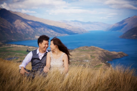 Shirleen & Hedi's engagement shoot, DeerPark Heights, Queenstown, NZ.